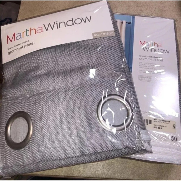 Pair MARTHA WINDOW  Grommet Panel 50” X 84"  Gray Storm Front - Picture 1 of 6